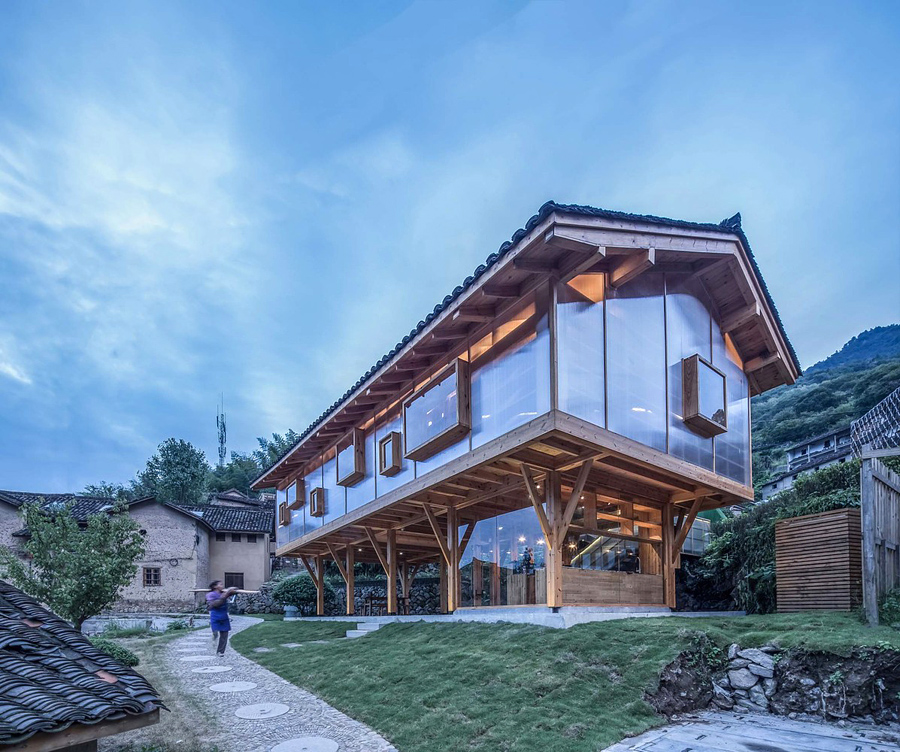 WOODEN BOOK HOUSE BY SHULIN ARCHITECTURAL DESIGN